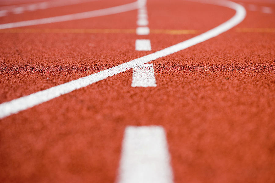Athletics Race Track Markings Photograph by Gustoimages/science Photo Library