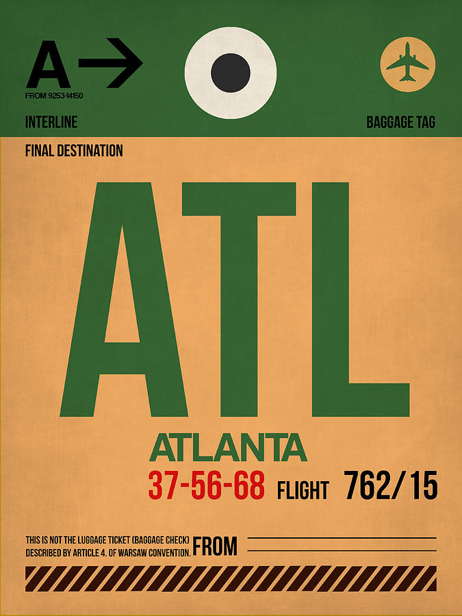 Atlanta Digital Art - Atlanta Airport Poster 1 by Naxart Studio