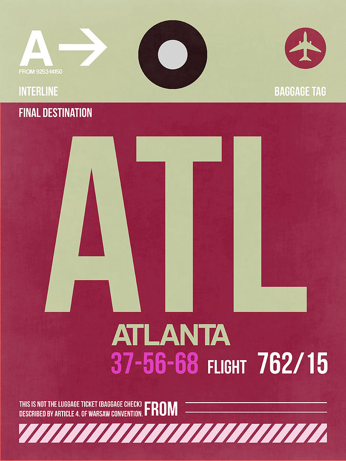 Atlanta Digital Art - Atlanta Airport Poster 2 by Naxart Studio