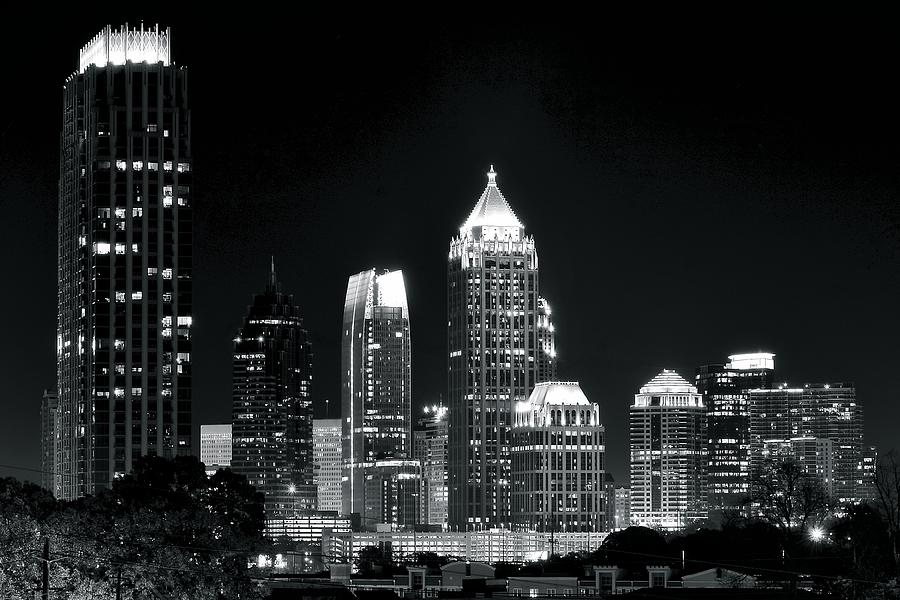 Atlanta Black and White Night Photograph by Frozen in Time Fine Art Photography