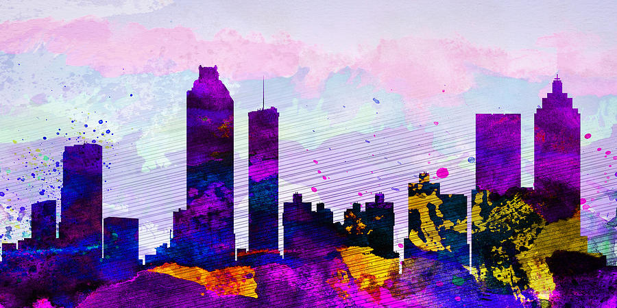 Atlanta Painting - Atlanta City Skyline by Naxart Studio