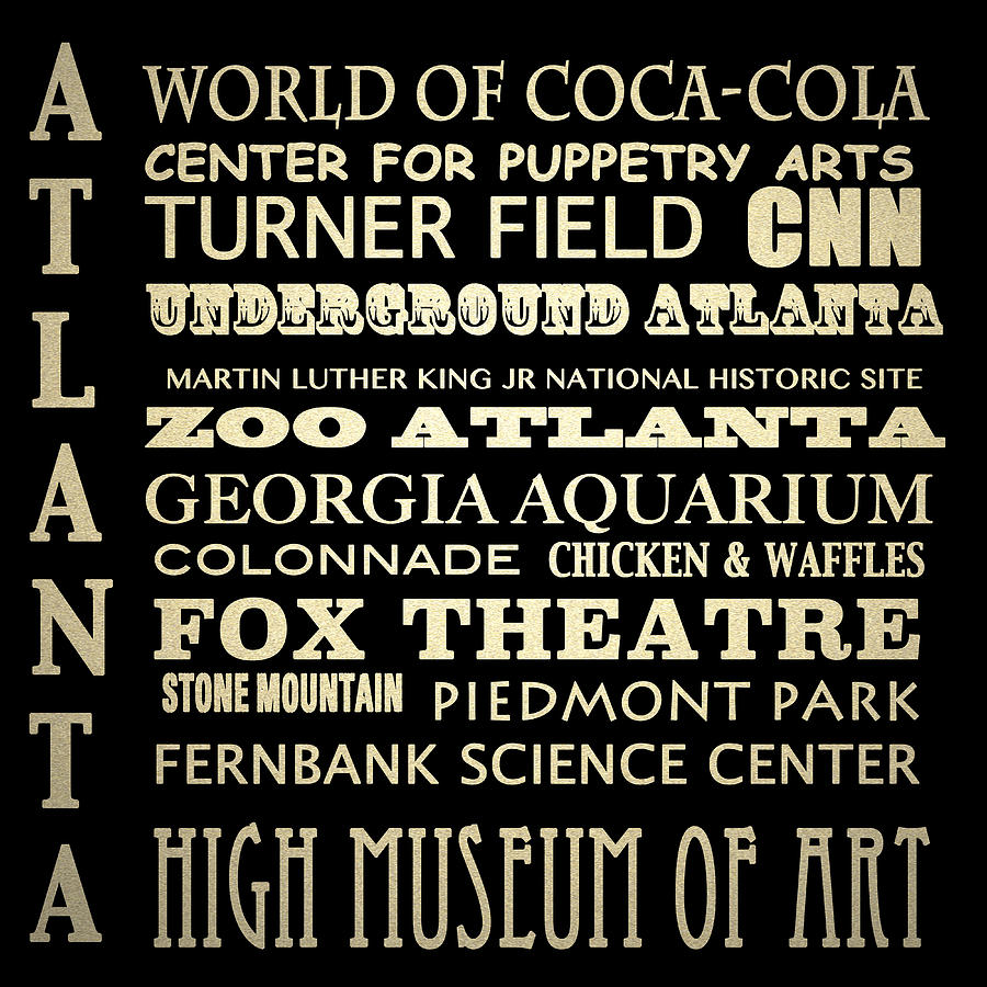 Atlanta Georgia Famous Landmarks Digital Art by Patricia Lintner