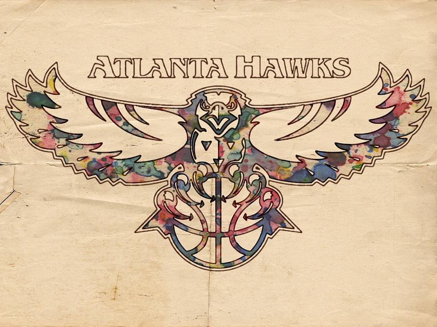 Atlanta Hawks Poster Vintage Painting by Florian Rodarte