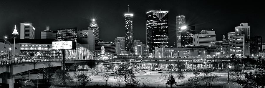 Atlanta Photograph - Atlanta Panoramic Black and White by Frozen in Time Fine Art Photography