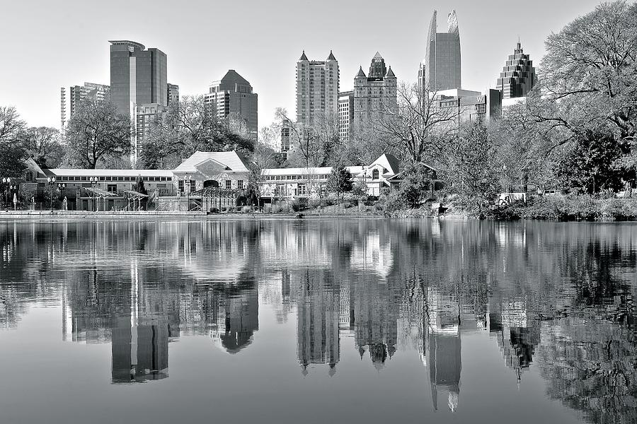 Atlanta Reflecting In Black And White Photograph