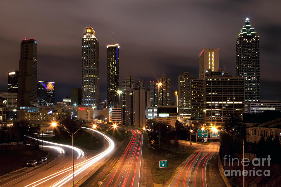 Atlanta Skyline at Dusk Photograph by Bill Cobb - Pixels