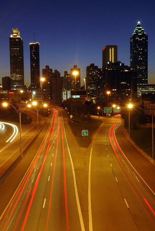 Atlanta Skyline at Night Photograph by Willie Harper