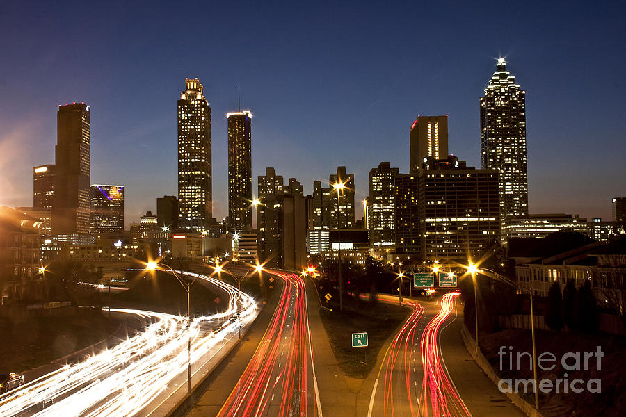 Atlanta Skyline - Jackson St Bridge Photograph by Jennifer Ludlum