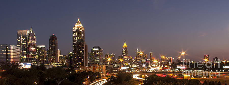 Atlanta Skyline Panoramic Photograph by Jennifer Ludlum