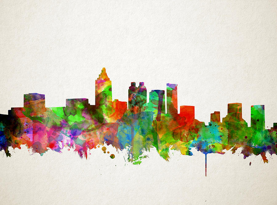 Atlanta Painting - Atlanta Skyline Watercolor by Bekim M