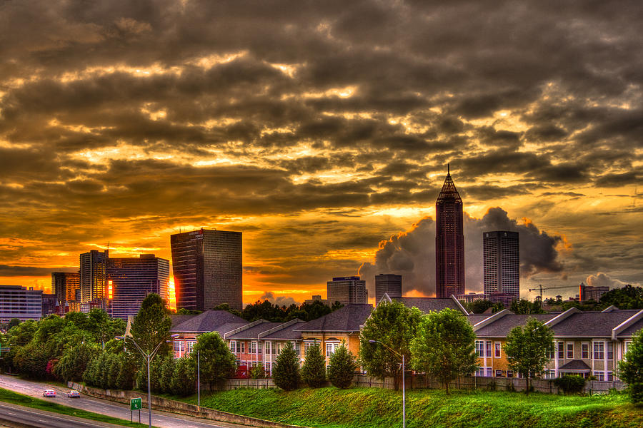 Atlanta Sunset Reflections Photograph by Reid Callaway