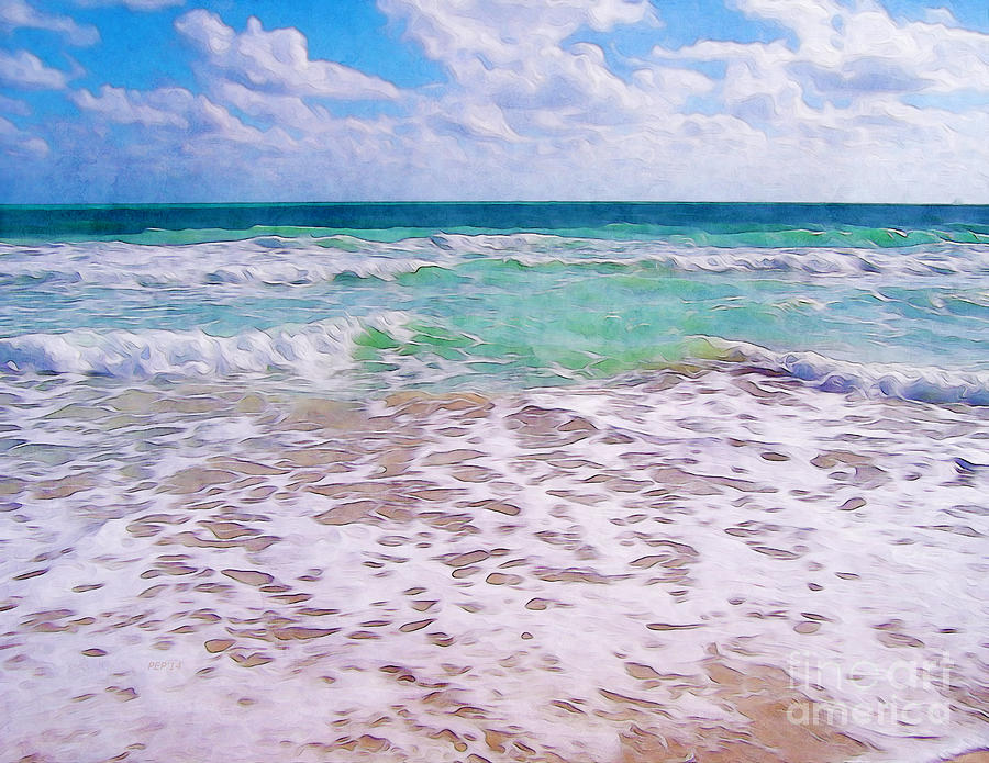 Nature Photograph - Atlantic Ocean On Florida Beach by Phil Perkins