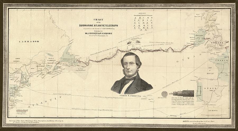 Atlantic Telegraph And Cyrus Field Photograph by Library Of Congress, Geography And Map Division