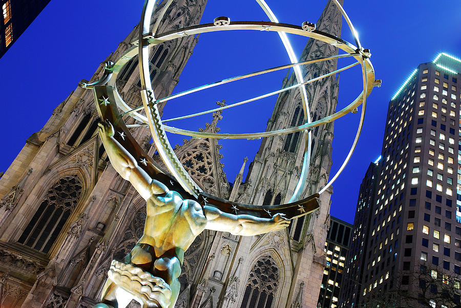 Atlas and St Paticks Cathedral Photograph by James Kirkikis