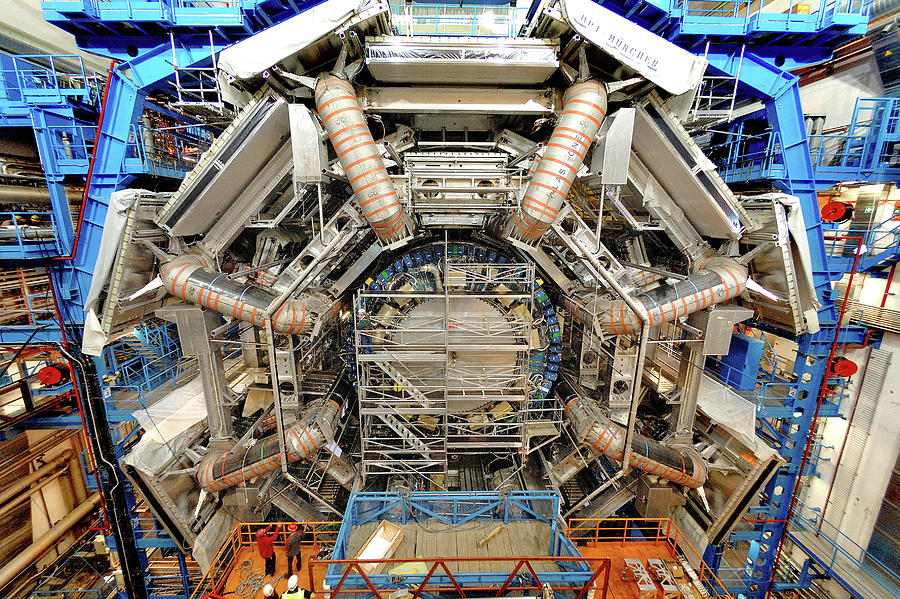 Atlas Detector Construction Photograph by Serge Bellegarde, Cern/science Photo Library