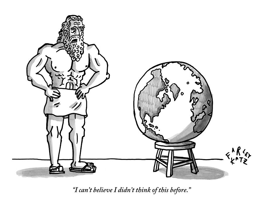 Atlas Is Seen Standing Next To The World Which Drawing by Farley Katz
