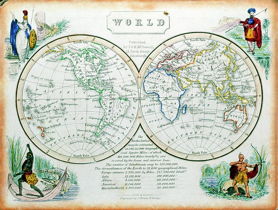 Atlas Of The World From The 19th Century Photograph by George Bernard/science Photo Library