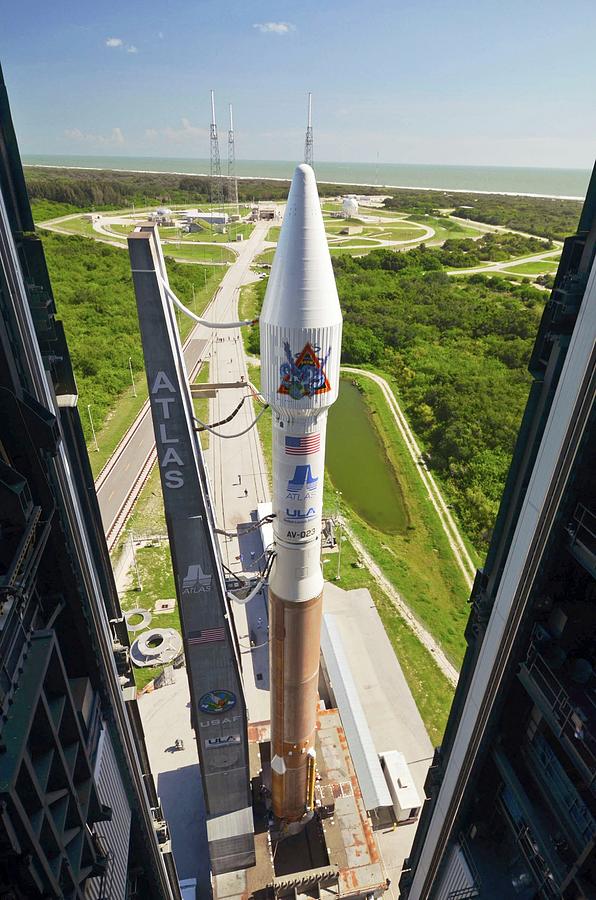Atlas V Photograph - Atlas V Rocket On Launch Pad by National Reconnaissance Office