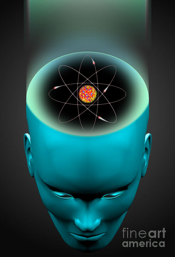 Atom Brain Graphic Photograph by Mike Agliolo