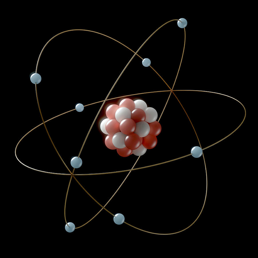 Atomic model, illustration Drawing by Ktsdesign/science Photo Library