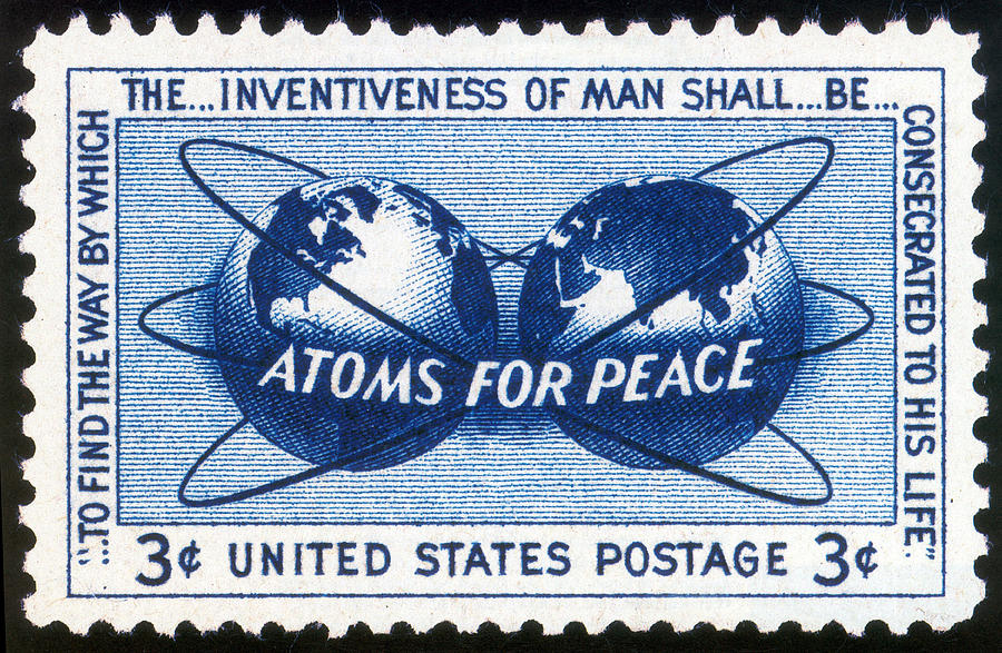 Atoms For Peace, U.s. Postage Stamp Photograph by Science Source