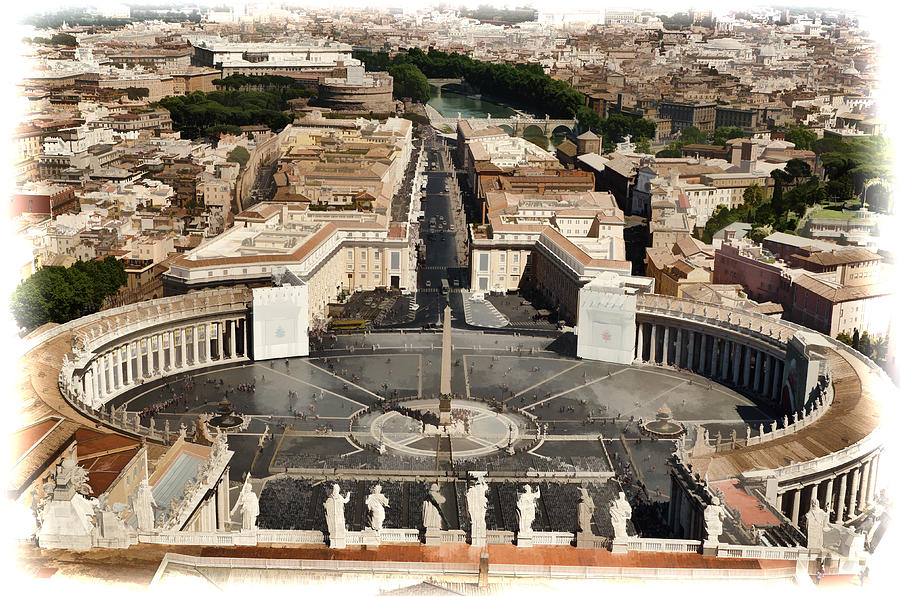 St Peters Photograph - Atop the Domo - Vatican by Jon Berghoff