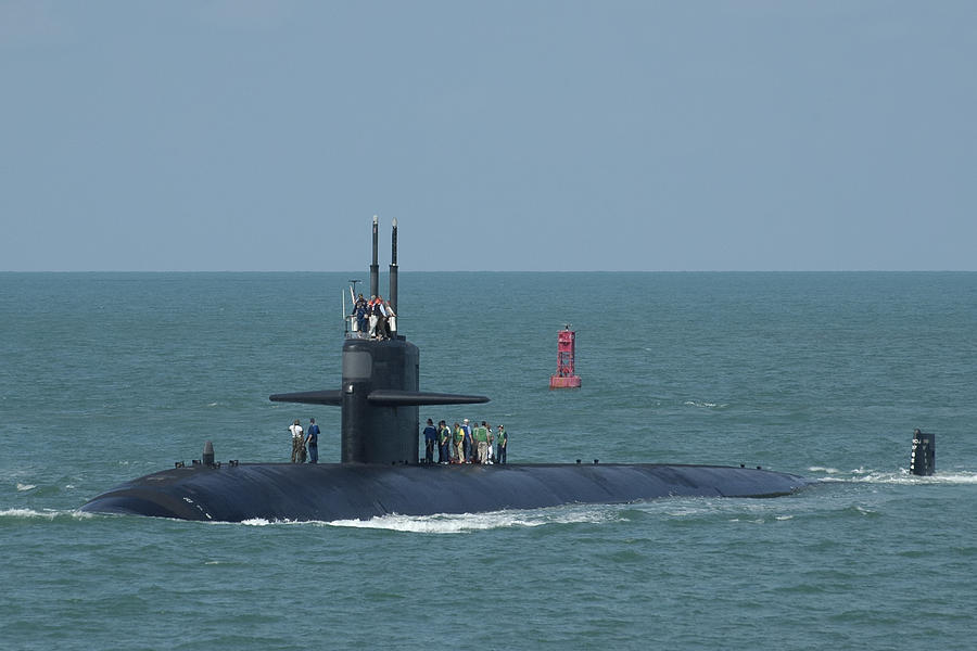 Attack submarine arrives in port Photograph by Bradford Martin