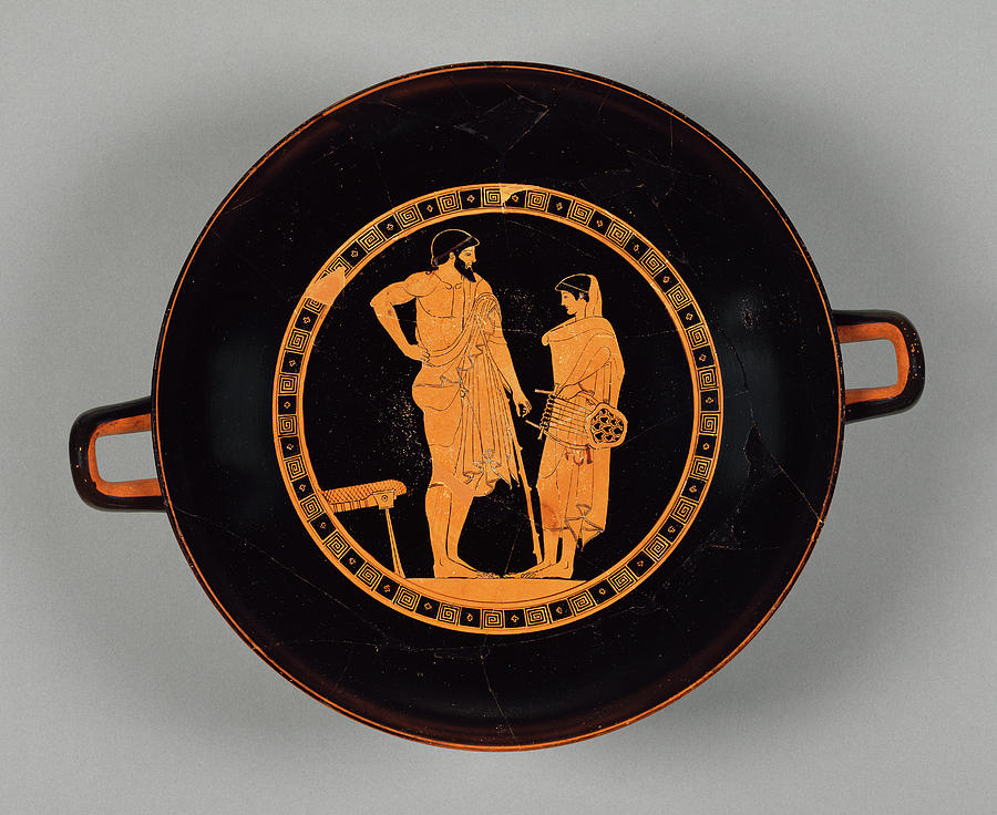 Greek Drawing - Attic Red-figure Cup Douris, Greek Attic, Active 500 - 460 by Litz Collection