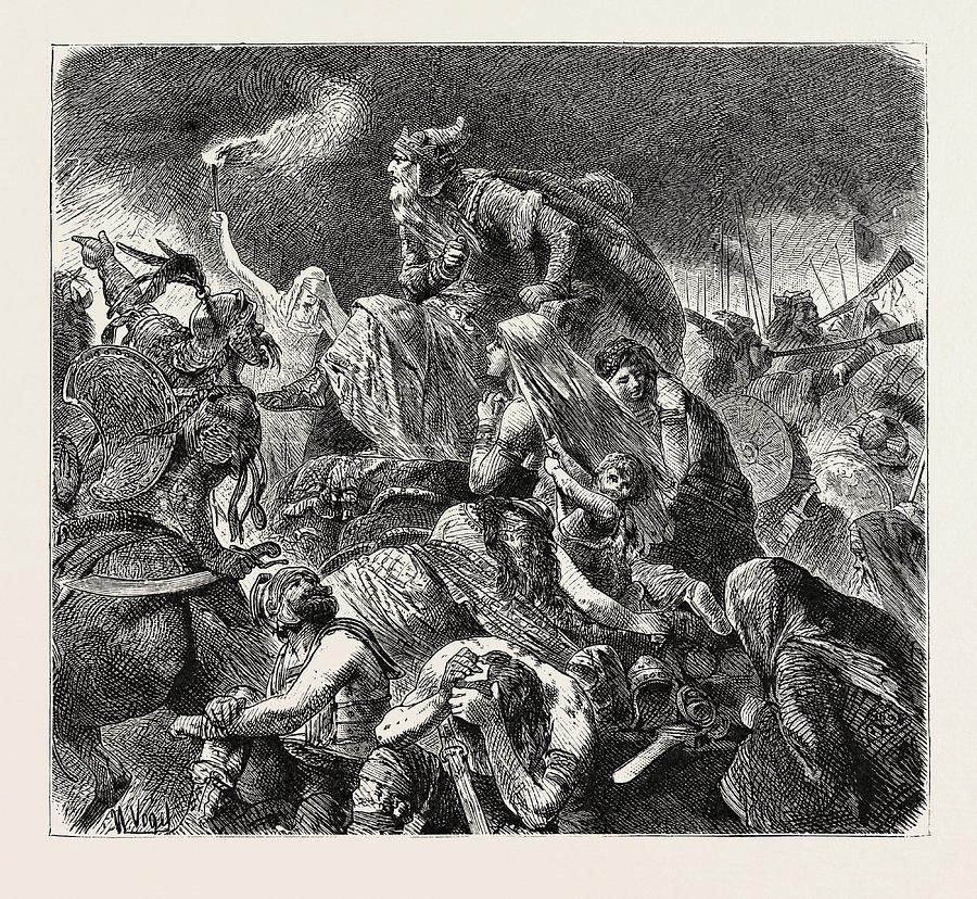 Attila At The Battle Of Chalons Drawing by English School - Fine Art ...