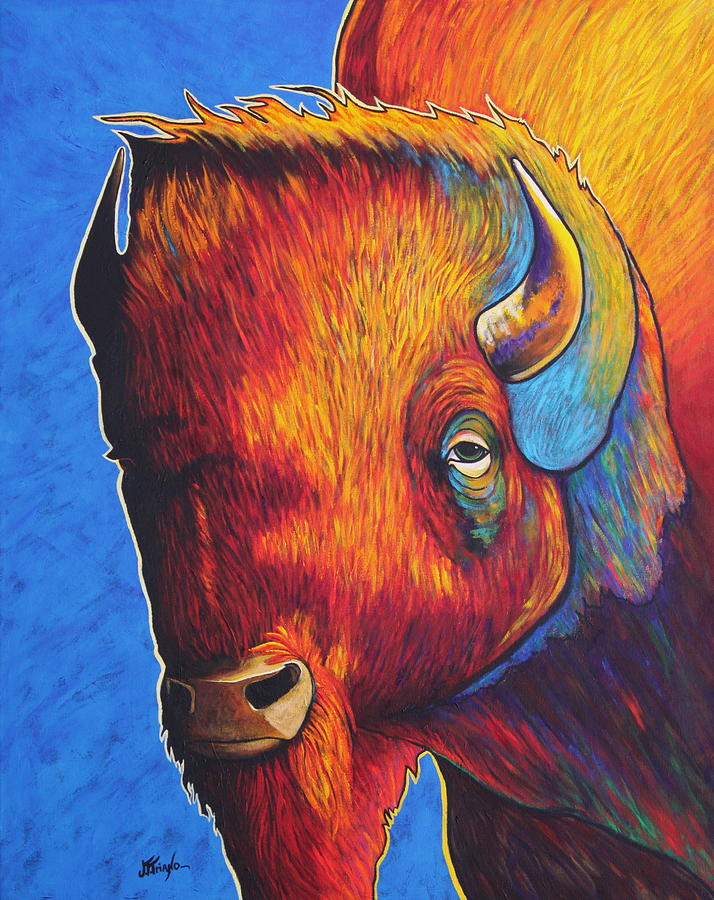 Bison Painting - Bison Study by Joe  Triano