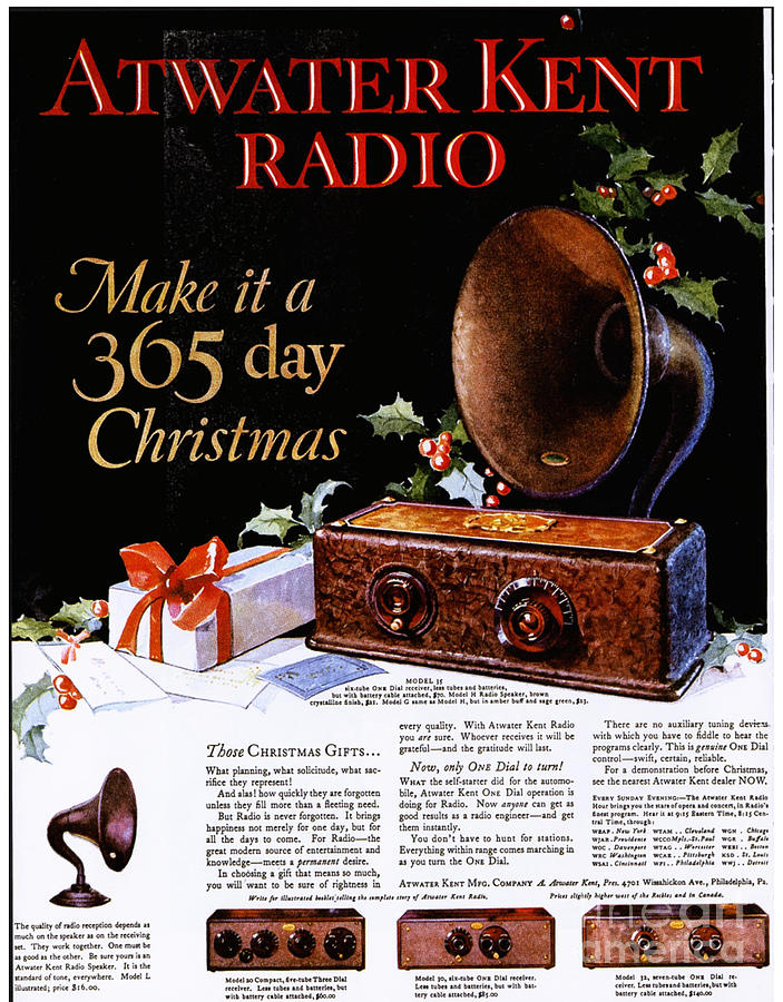 Atwater Kent Radio 1920s Usa Radios Drawing by The Advertising Archives