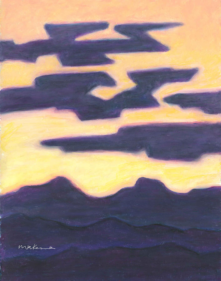 Aubergine Nightfall Painting by Carrie MaKenna
