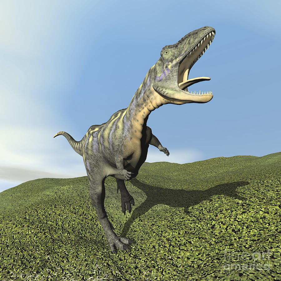 Aucasaurus Dinosaur Bellows A Loud Roar Digital Art by Elena Duvernay ...