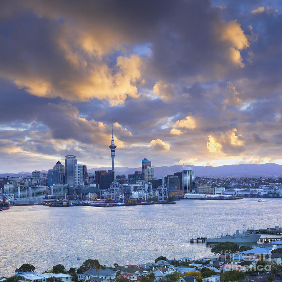 Auckland at Sunset Photograph by Colin and Linda McKie