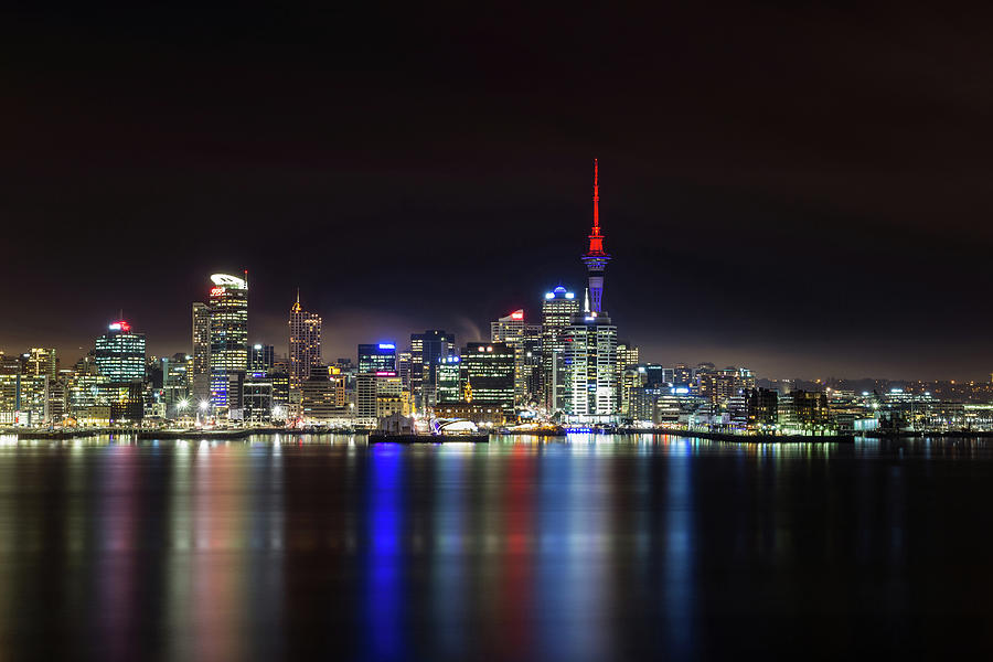 Auckland City At Night - 40mm Photograph by Mike Mackinven