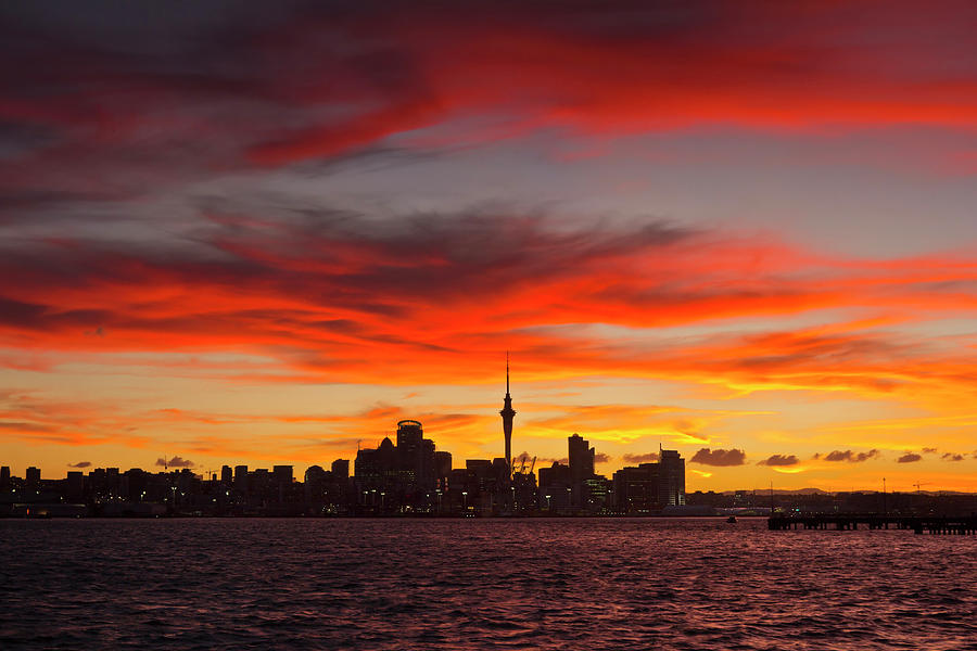 Auckland City Sunset Photograph by Matty2x4