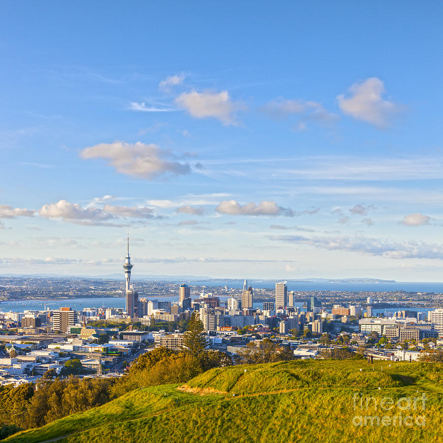 Sunset Photograph - Auckland from Mount Eden by Colin and Linda McKie