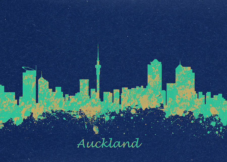 Auckland New Zealand blue Skyline Photograph by Chris Smith