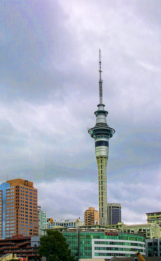 Auckland Sky Tower Photograph by Linda Phelps