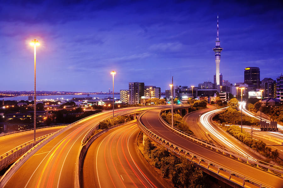 Auckland Skyline - Spaghetti Junction Photograph by Kokkai Ng