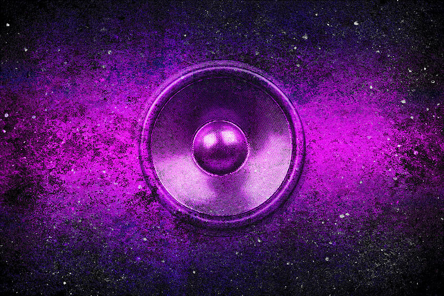 Audio Purple Digital Art by Steve Ball