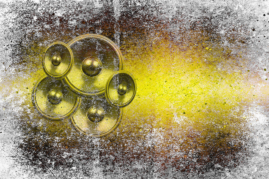 Audio Yellow 1 Digital Art by Steve Ball
