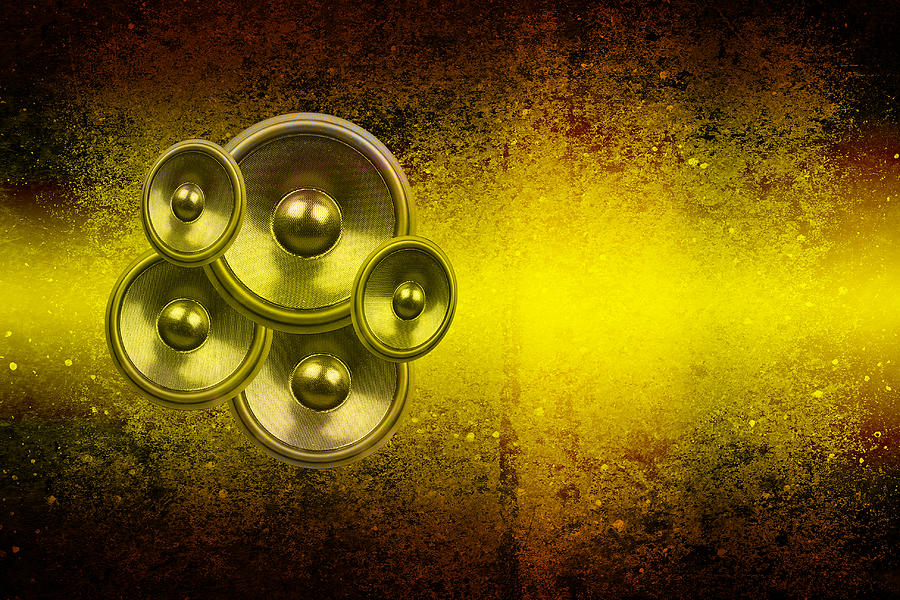 Audio Yellow 2 Digital Art by Steve Ball