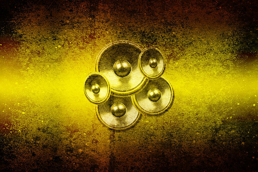Audio Yellow 3 Digital Art by Steve Ball