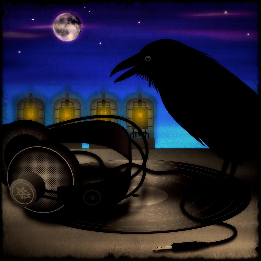 Audiophile Raven Digital Art by Milton Thompson