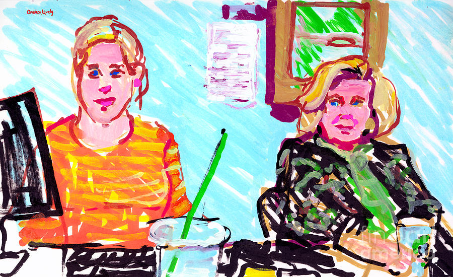 Audra and Susan at the Copley Painting by Candace Lovely