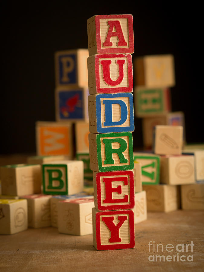 AUDREY - Alphabet Blocks Photograph by Edward Fielding