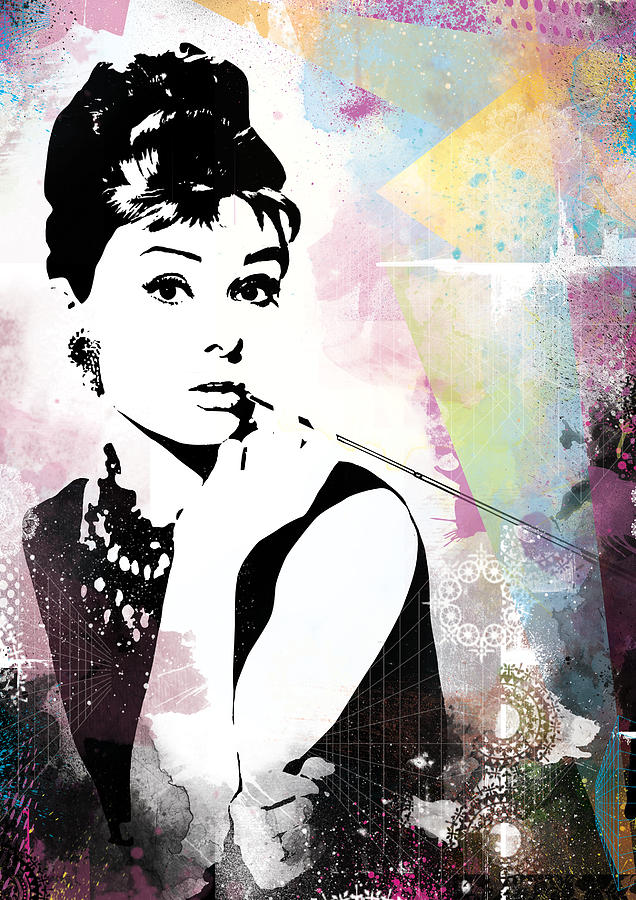 Audrey Hepburn Digital Art - Audrey Hepburn by Armitage Modern