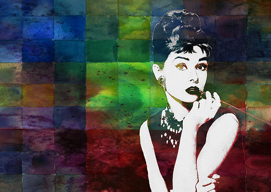 Audrey Hepburn Painting by Celestial Images