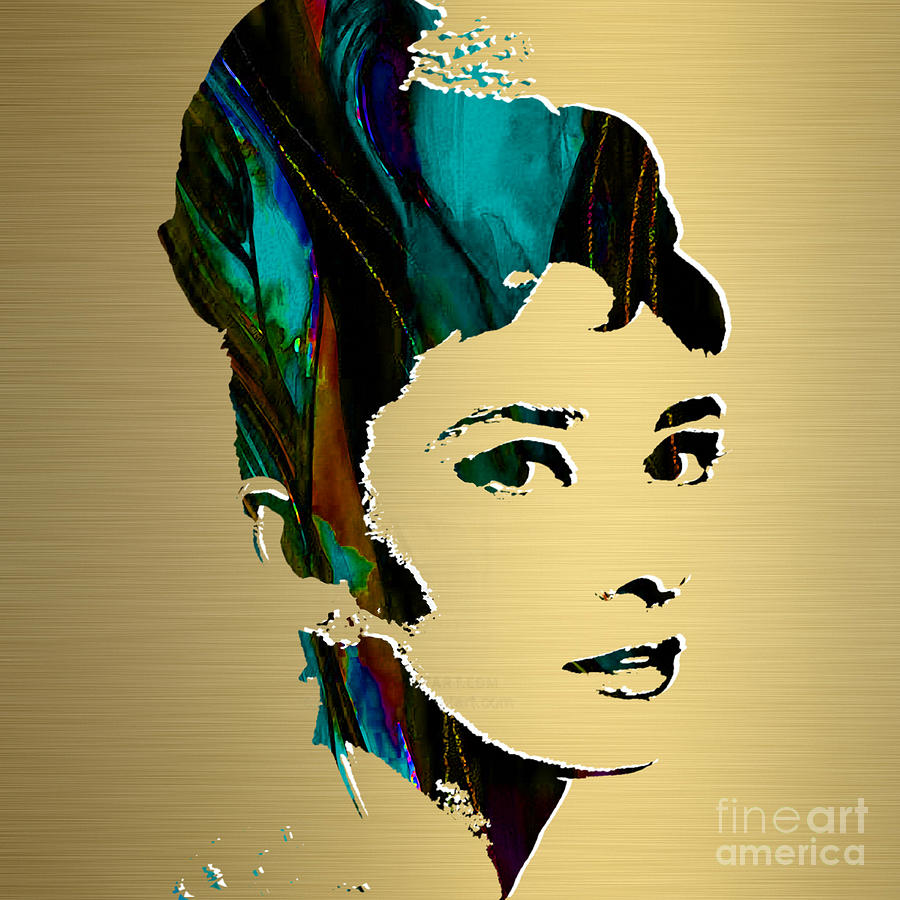 Audrey Hepburn Gold Series Mixed Media by Marvin Blaine